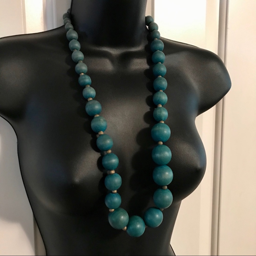 Hand painted wooden necklace